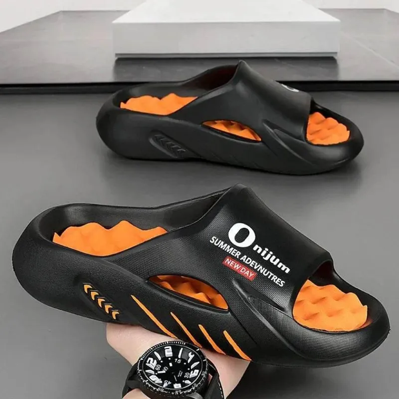 Trail Tech Outdoor-Gadgets|Outdoor-Artikel-Bequeme orangefarbene Strandpantoffeln mit massierendem Fußbett für ganztägige Entspannung