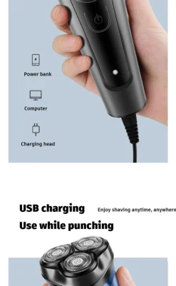 PureGlow Frauenpflege|Körperpflege-Über USB wiederaufladbarer Elektrorasierer für Männer, leistungsstarker, wasserdichter Rasierer