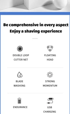 PureGlow Frauenpflege|Körperpflege-Über USB wiederaufladbarer Elektrorasierer für Männer, leistungsstarker, wasserdichter Rasierer