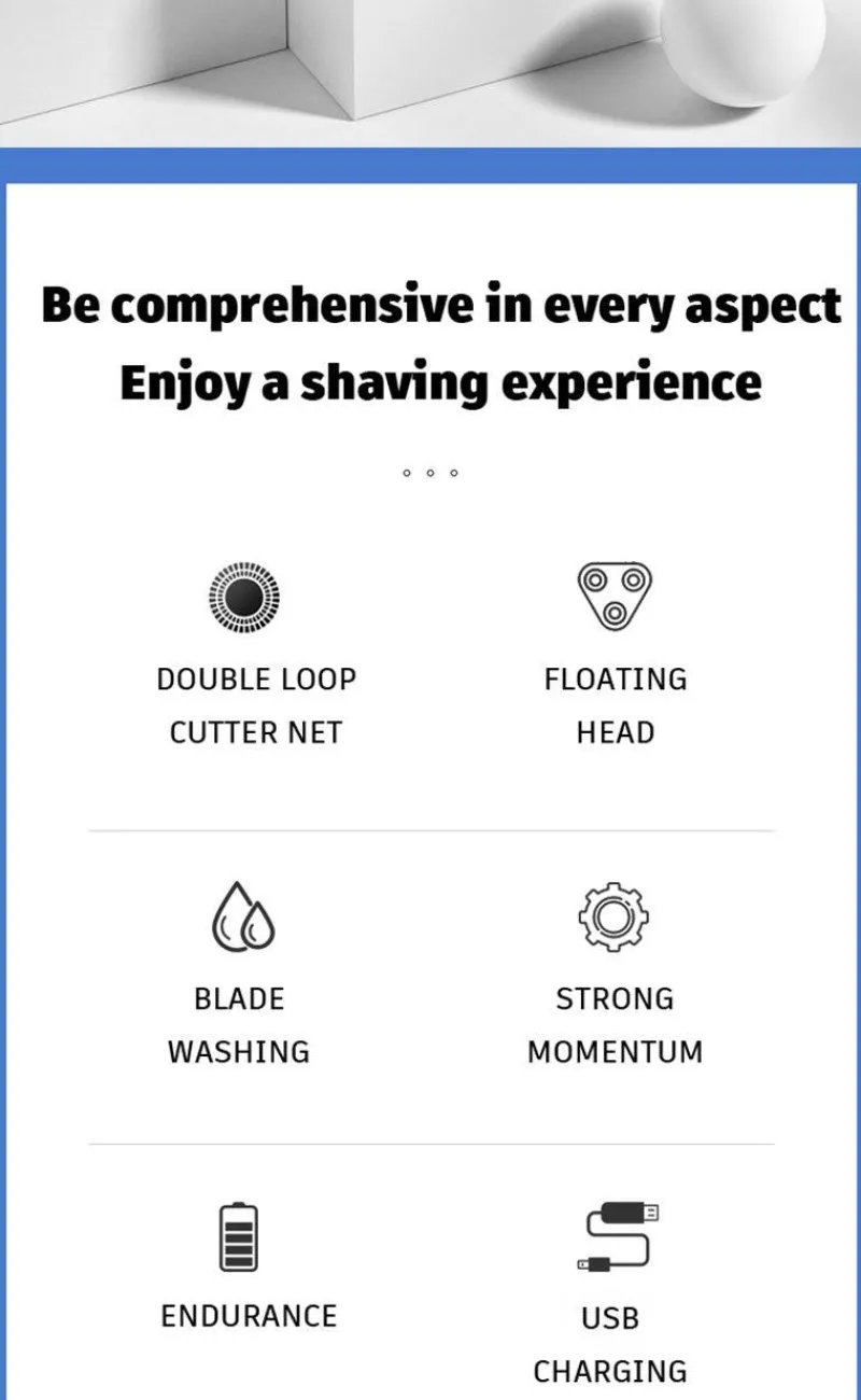 PureGlow Frauenpflege|Körperpflege-Über USB wiederaufladbarer Elektrorasierer für Männer, leistungsstarker, wasserdichter Rasierer