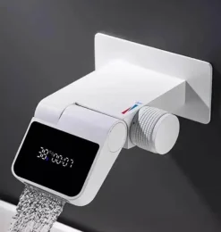 The Blissful Bath Badezimmer-Berührungsloser LED-Wasserhahn – Einstellbarer Durchfluss, moderner Wasserhahn für das Badezimmer