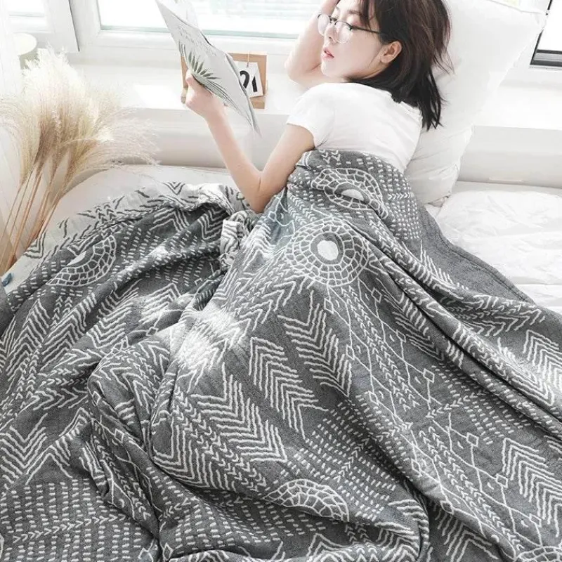 Wrap u0026 Relax Bettzeug-Überwurfdecke aus Baumwollgaze – weiche Sommertagesdecke für Schlafsäle und Sofas