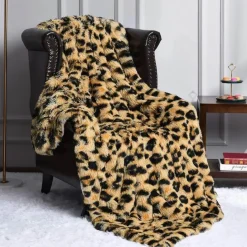 Cozy Haven Bettzeug-Überwurfdecke mit Leopardenmuster – Weiche Laura-Decke