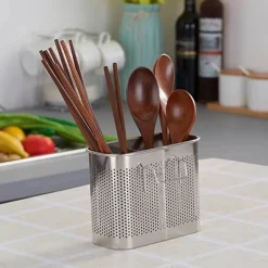 Tom Küche & Esszimmer-Besteck-Organizer aus Edelstahl – Abtropfgestell für Küchengeschirr mit Haken