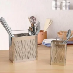 Tom Küche & Esszimmer-Besteck-Organizer aus Edelstahl – Abtropfgestell für Küchengeschirr mit Haken