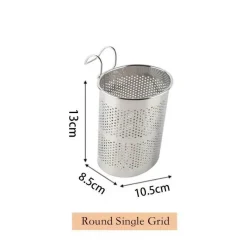 Tom Küche & Esszimmer-Besteck-Organizer aus Edelstahl – Abtropfgestell für Küchengeschirr mit Haken