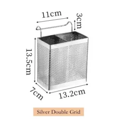 Tom Küche & Esszimmer-Besteck-Organizer aus Edelstahl – Abtropfgestell für Küchengeschirr mit Haken