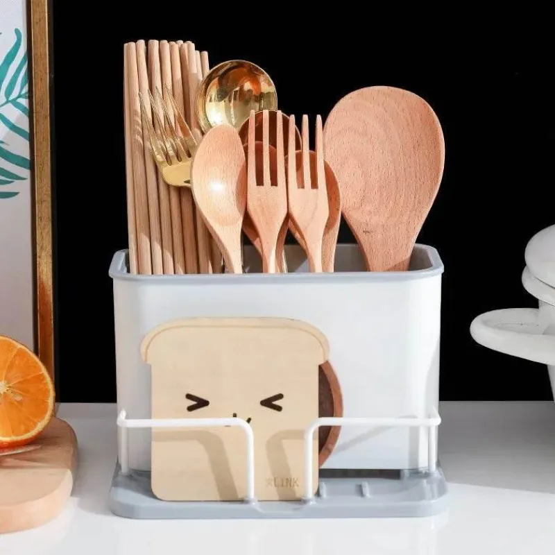 Tom Küche & Esszimmer-Besteck-Organizer, Utensilien-Abtropfgestell, Schwammhalter mit Doppelgitter