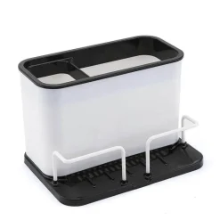 Tom Küche & Esszimmer-Besteck-Organizer, Utensilien-Abtropfgestell, Schwammhalter mit Doppelgitter