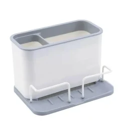 Tom Küche & Esszimmer-Besteck-Organizer, Utensilien-Abtropfgestell, Schwammhalter mit Doppelgitter