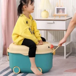 The Decor Haven Babyspielzeug-Bewegliche Aufbewahrungsbox im Cartoon-Stil für Kinder – lustiger Spielzeug-Organizer
