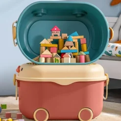 The Decor Haven Babyspielzeug-Bewegliche Aufbewahrungsbox im Cartoon-Stil für Kinder – lustiger Spielzeug-Organizer