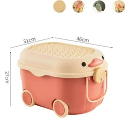 The Decor Haven Babyspielzeug-Bewegliche Aufbewahrungsbox im Cartoon-Stil für Kinder – lustiger Spielzeug-Organizer
