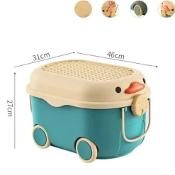 The Decor Haven Babyspielzeug-Bewegliche Aufbewahrungsbox im Cartoon-Stil für Kinder – lustiger Spielzeug-Organizer