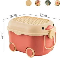 The Decor Haven Babyspielzeug-Bewegliche Aufbewahrungsbox im Cartoon-Stil für Kinder – lustiger Spielzeug-Organizer