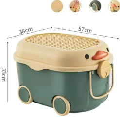 The Decor Haven Babyspielzeug-Bewegliche Aufbewahrungsbox im Cartoon-Stil für Kinder – lustiger Spielzeug-Organizer