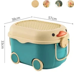 The Decor Haven Babyspielzeug-Bewegliche Aufbewahrungsbox im Cartoon-Stil für Kinder – lustiger Spielzeug-Organizer