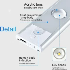 Comfort u0026 Style Beleuchtung-Bewegungssensor USB-Schrankleuchte - LED-kabelloses Nachtlicht
