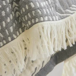 Wrap u0026 Relax Bettzeug-Böhmische Baumwoll-Überwurfdecke – vierlagige Gaze-Tagesdecke mit Quasten