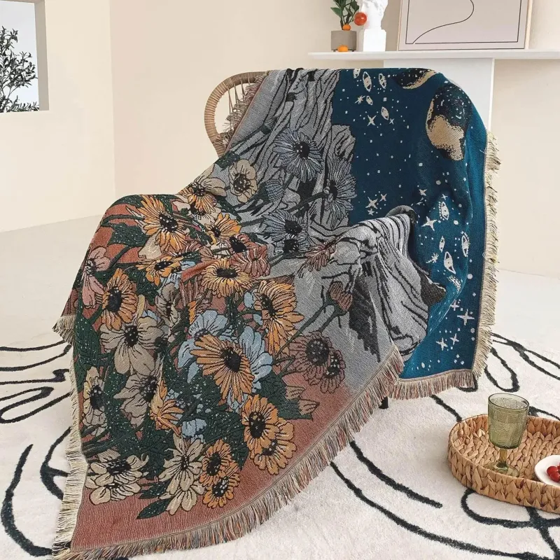 Snug u0026 Soft Bettzeug-Böhmische Überwurfdecke - Geometrischer Wandteppich-Sofabezug mit Quasten