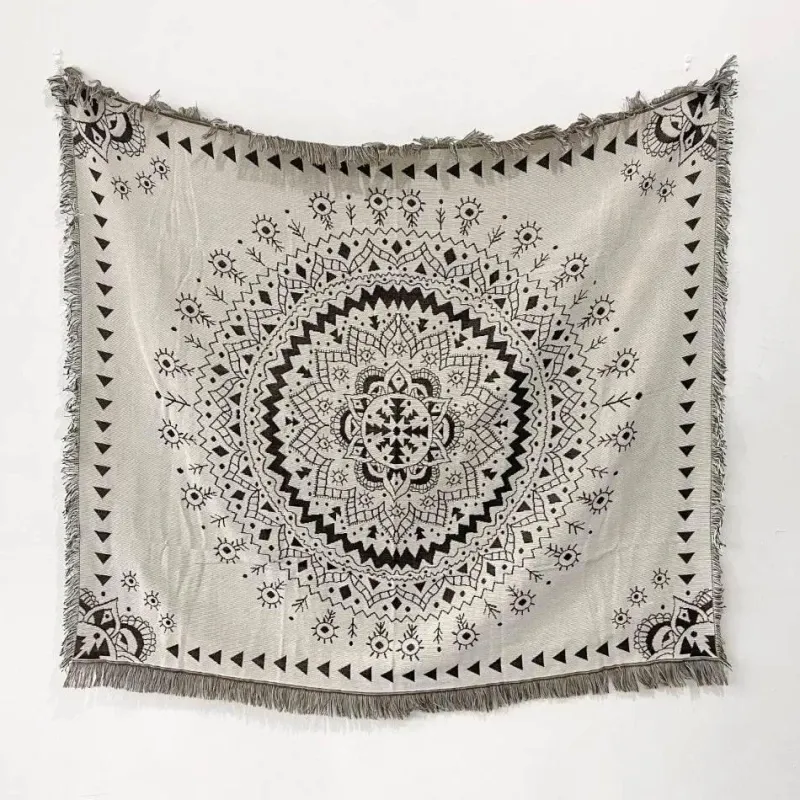 Snug u0026 Soft Bettzeug-Böhmische Überwurfdecke - Geometrischer Wandteppich-Sofabezug mit Quasten