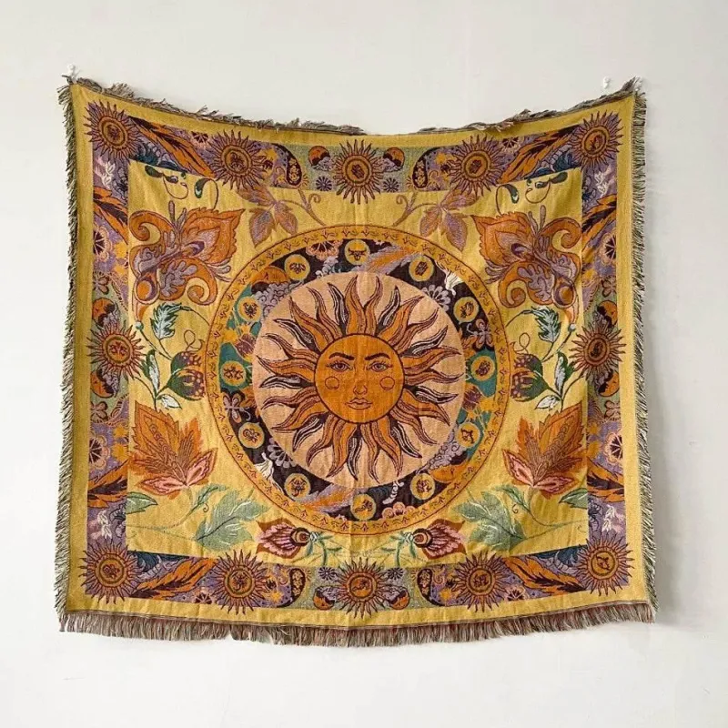 Snug u0026 Soft Bettzeug-Böhmische Überwurfdecke - Geometrischer Wandteppich-Sofabezug mit Quasten