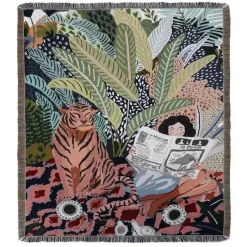 Snug u0026 Soft Bettzeug-Böhmische Überwurfdecke - Geometrischer Wandteppich-Sofabezug mit Quasten