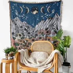 Snug u0026 Soft Bettzeug-Böhmische Überwurfdecke - Geometrischer Wandteppich-Sofabezug mit Quasten