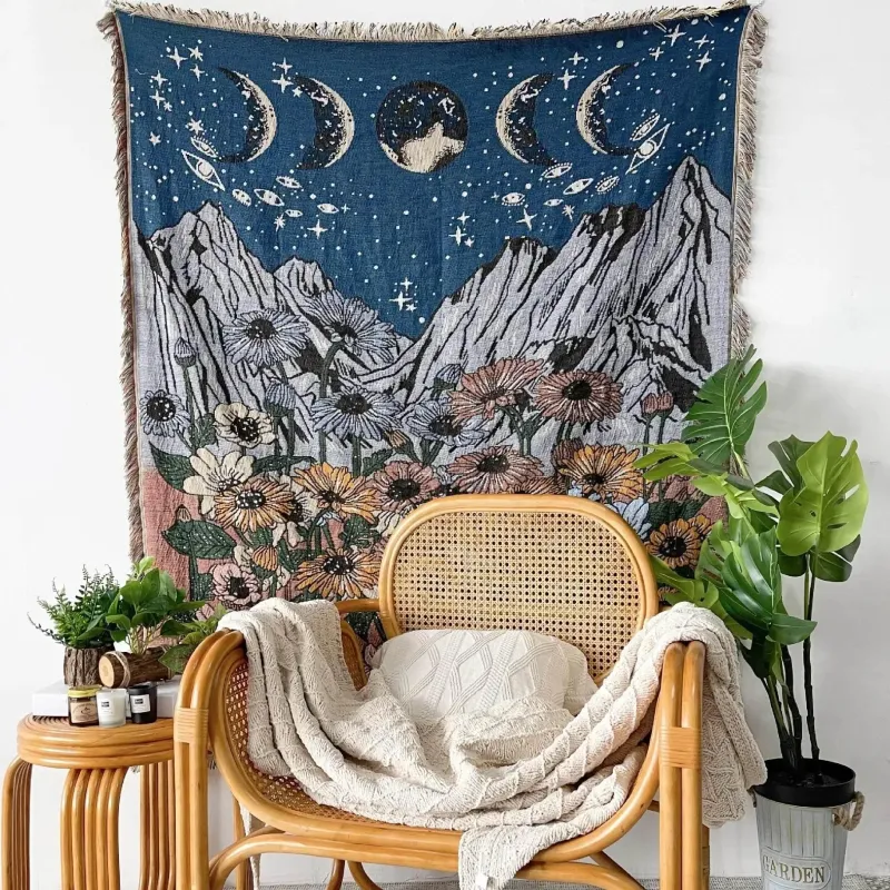 Snug u0026 Soft Bettzeug-Böhmische Überwurfdecke - Geometrischer Wandteppich-Sofabezug mit Quasten