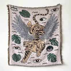 Snug u0026 Soft Bettzeug-Böhmische Überwurfdecke - Geometrischer Wandteppich-Sofabezug mit Quasten