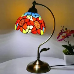 Bright Accents Beleuchtung-Böhmische Rosen-Tischlampe – floraler Wohndekor-Akzent