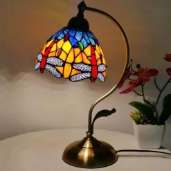 Bright Accents Beleuchtung-Böhmische Rosen-Tischlampe – floraler Wohndekor-Akzent