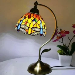 Bright Accents Beleuchtung-Böhmische Rosen-Tischlampe – floraler Wohndekor-Akzent