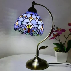 Bright Accents Beleuchtung-Böhmische Rosen-Tischlampe – floraler Wohndekor-Akzent