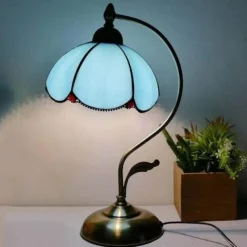 Bright Accents Beleuchtung-Böhmische Rosen-Tischlampe – floraler Wohndekor-Akzent