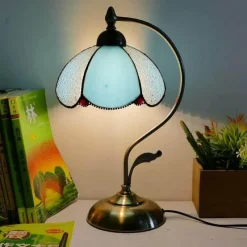 Bright Accents Beleuchtung-Böhmische Rosen-Tischlampe – floraler Wohndekor-Akzent