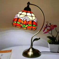 Bright Accents Beleuchtung-Böhmische Rosen-Tischlampe – floraler Wohndekor-Akzent