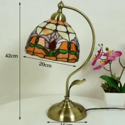 Bright Accents Beleuchtung-Böhmische Rosen-Tischlampe – floraler Wohndekor-Akzent