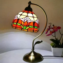 Bright Accents Beleuchtung-Böhmische Rosen-Tischlampe – floraler Wohndekor-Akzent