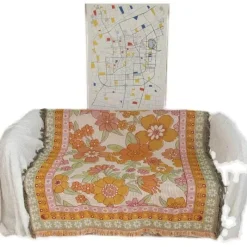 Warm Embrace Bettzeug-Böhmische Wandteppichdecke - Floraler Sofabezug