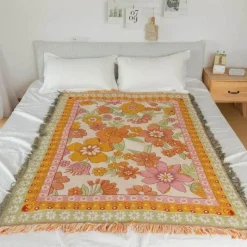 Warm Embrace Bettzeug-Böhmische Wandteppichdecke - Floraler Sofabezug