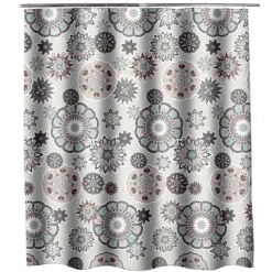 Aqua Essence Badezimmer-Böhmischer Blumen-Duschvorhang - Buntes Badezimmerdekor