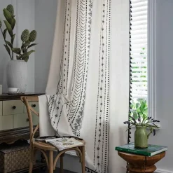 Wrap u0026 Relax Bettzeug-Böhmischer Vorhang - Baumwollleinen Ethno Geometrischer Druck