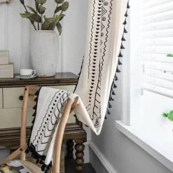 Wrap u0026 Relax Bettzeug-Böhmischer Vorhang - Baumwollleinen Ethno Geometrischer Druck