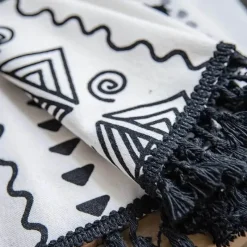 Wrap u0026 Relax Bettzeug-Böhmischer Vorhang - Baumwollleinen Ethno Geometrischer Druck