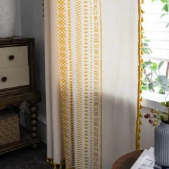 Wrap u0026 Relax Bettzeug-Böhmischer Vorhang - Baumwollleinen Ethno Geometrischer Druck