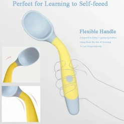 Kinder Little Nest Kinderwagen & Zubehör-Biegbares Löffel-Gabel-Set für Babys – weiches, flexibles Besteck für Kleinkinder