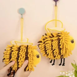 Tom Küche & Esszimmer-Bienen-Chenille-Handtuch – weiches Plüsch-Kinderhandtuch mit Flügeln