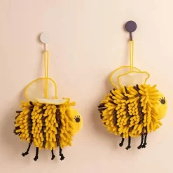 Tom Küche & Esszimmer-Bienen-Chenille-Handtuch – weiches Plüsch-Kinderhandtuch mit Flügeln