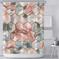 Aqua Essence Badezimmer-Bienen-Duschvorhang – Lebendiges Badezimmerdekor